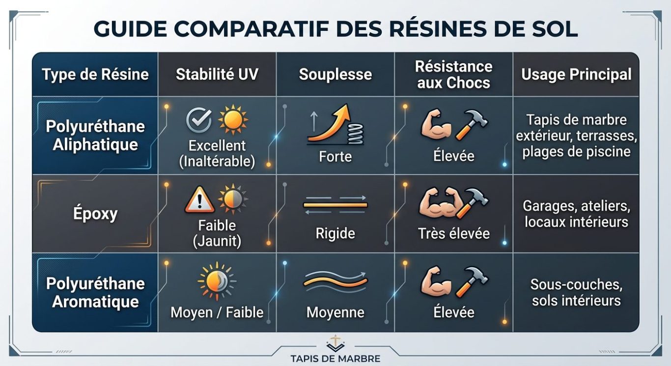 Différence et propriété des résine époxy et polyuréthane comparatif des resines